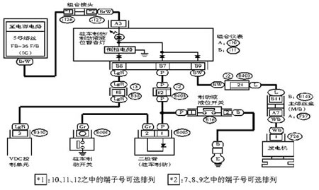 圖一 駐車制動系統電路圖